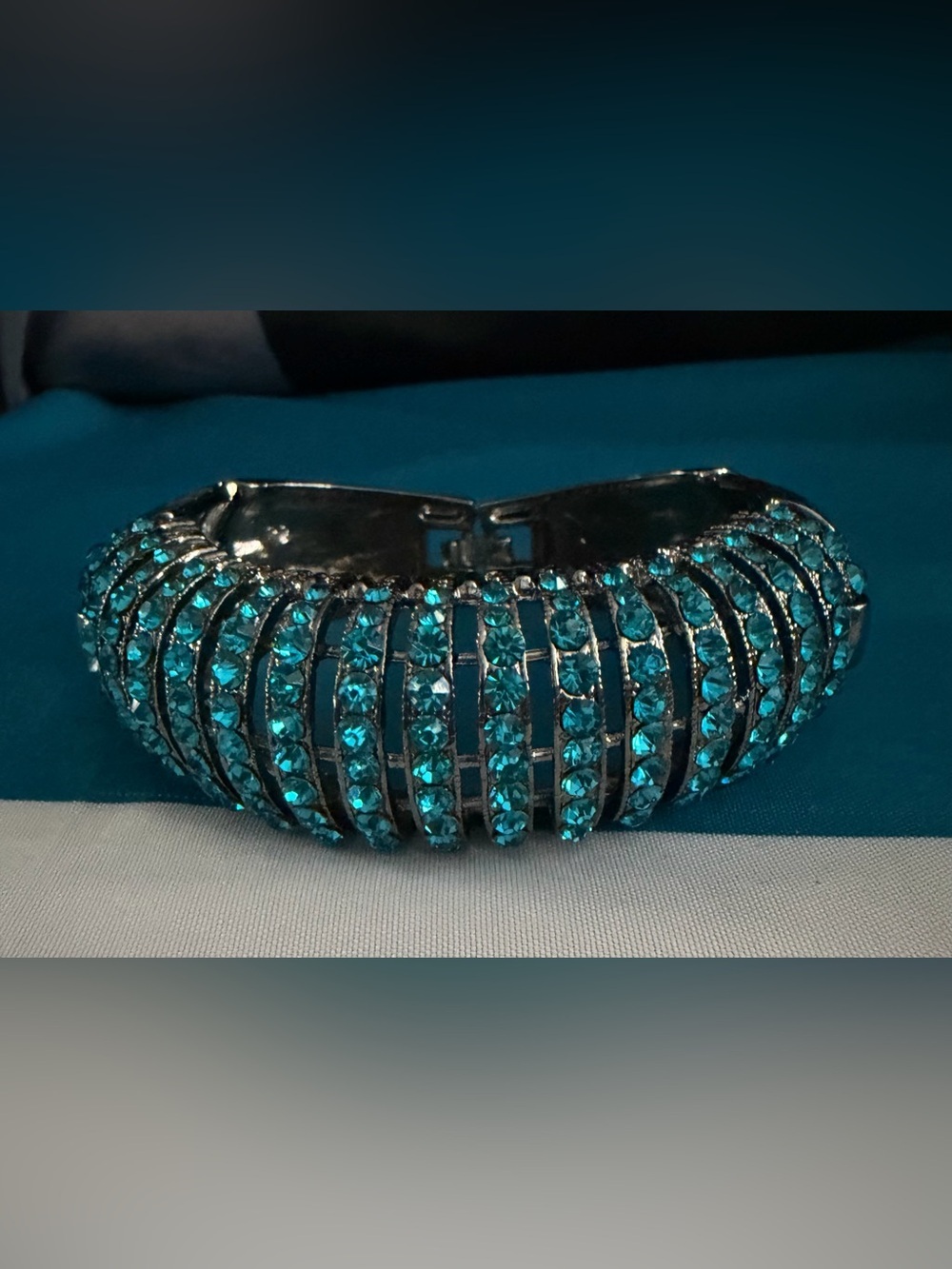 Turquoise Crystal Statement Bracelet - Women's Jewelry